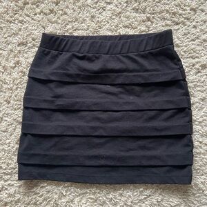 Chic Black Layered Mini Skirt